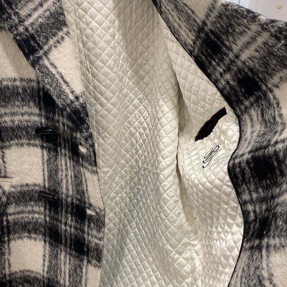 **NWOT ** Pink Tartan Plaid Double Breasted Coat - Picture 13 of 17